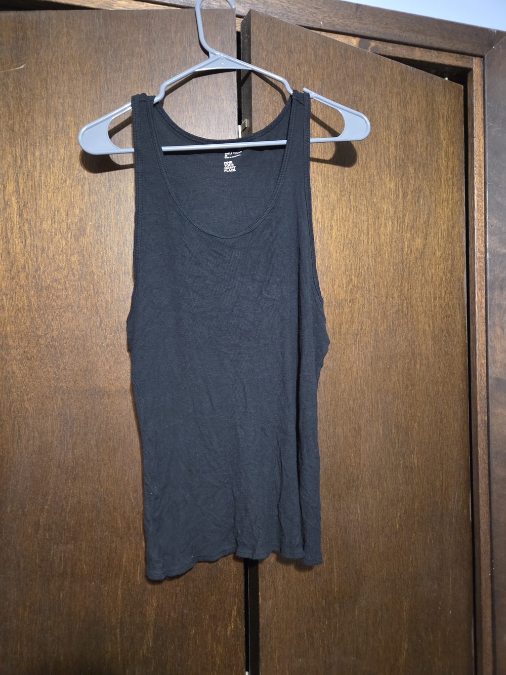 Gilly Hicks Black Ribbed Scoop Tank